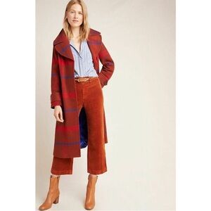 Women's Red and Blue Striped Coat